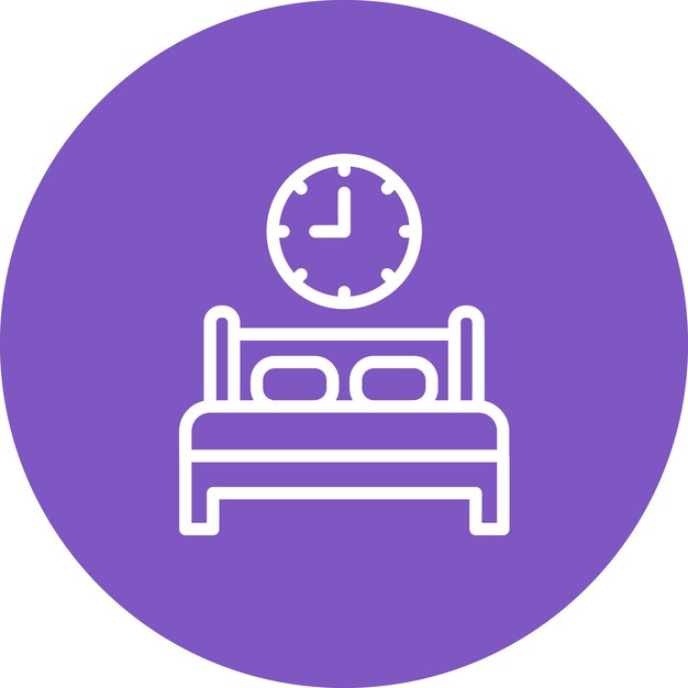 Ilustración del icono del vector de tiempo de la cama del conjunto de iconos de hora y fecha