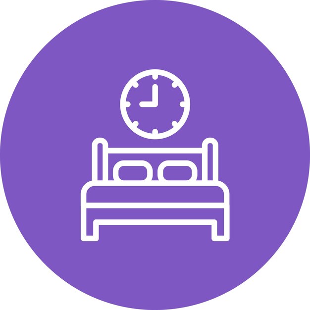 Vector ilustración del icono del vector de tiempo de la cama del conjunto de iconos de hora y fecha