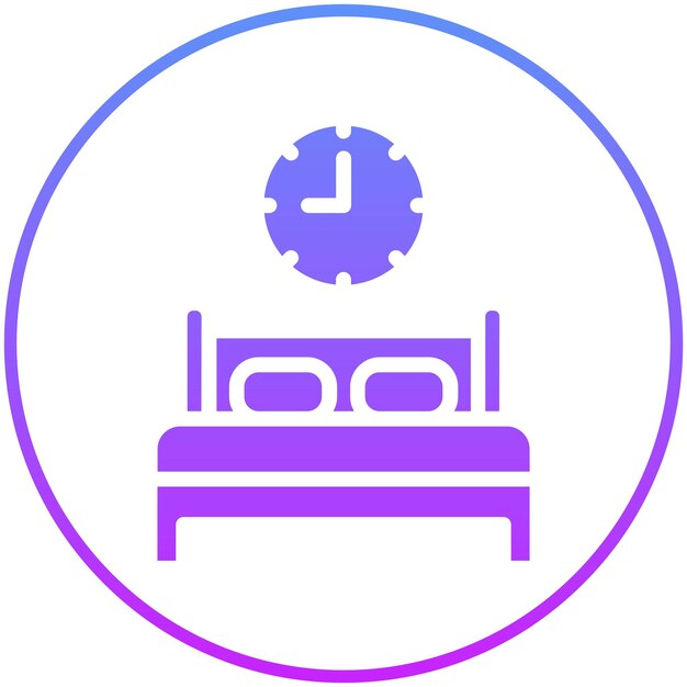 Vector ilustración del icono del vector de tiempo de la cama del conjunto de iconos de hora y fecha