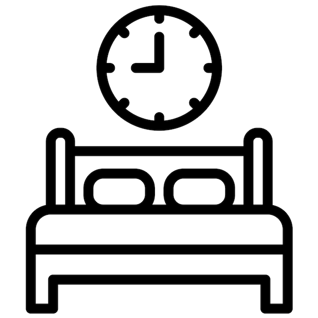 Ilustración del icono del vector de tiempo de la cama del conjunto de iconos de hora y fecha