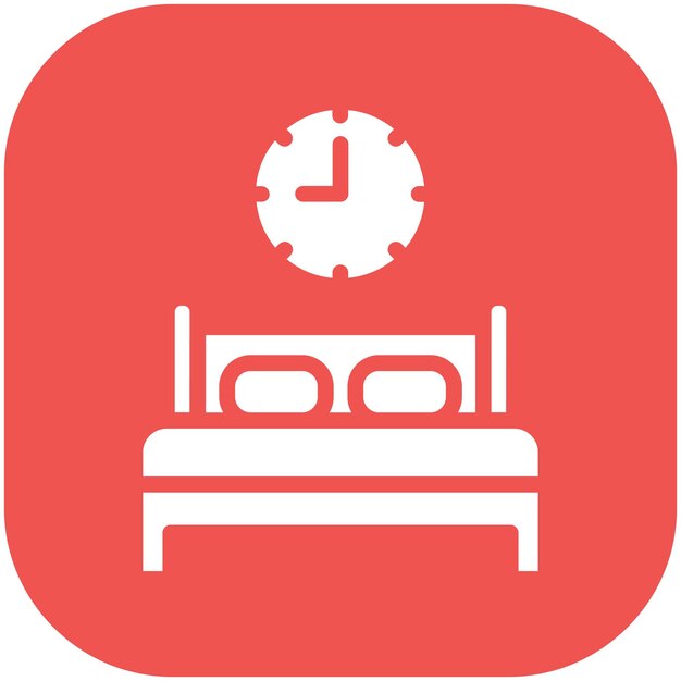 Ilustración del icono del vector de tiempo de la cama del conjunto de iconos de hora y fecha