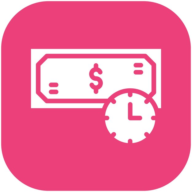 Ilustración del icono del vector de tiempo de pago del conjunto de iconos de Finanzas y Dinero