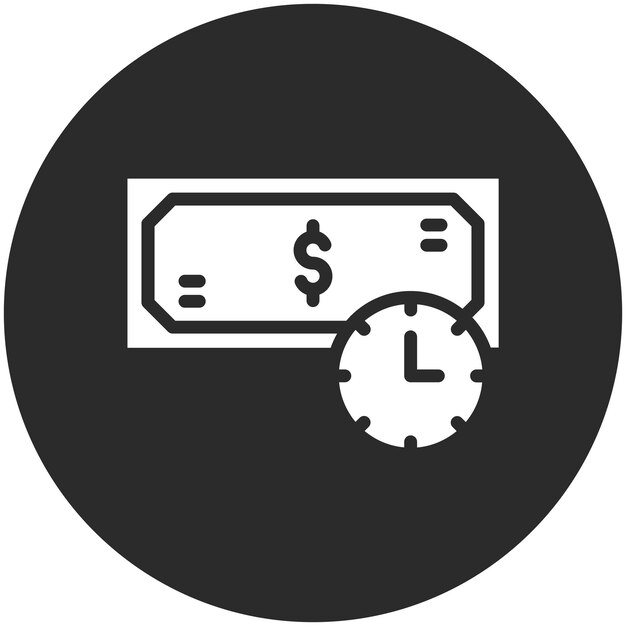 Ilustración del icono del vector de tiempo de pago del conjunto de iconos de Finanzas y Dinero