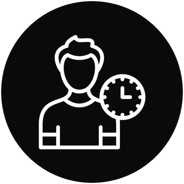 Ilustración del icono del vector de tiempo solo del conjunto de iconos de planificación de vacaciones