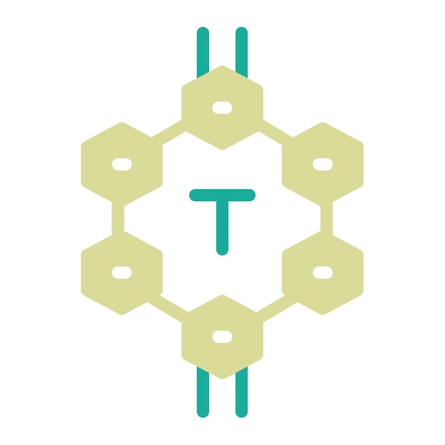 Ilustración del icono del vector de timina del conjunto de iconos de química