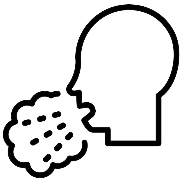 Ilustración del icono del vector de la tos del conjunto de iconos de la contaminación