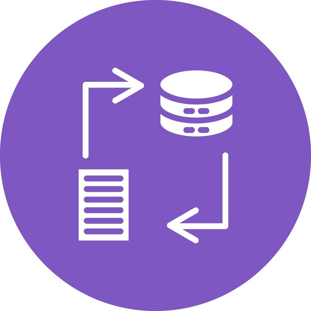 Ilustración del icono del vector de transformación de datos del conjunto de iconos de análisis de datos