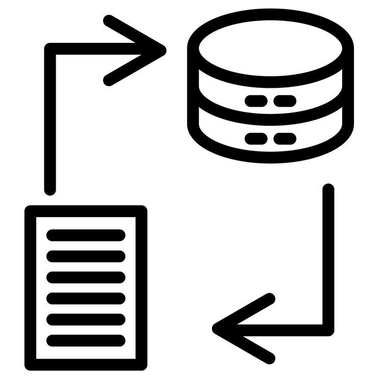 Vector ilustración del icono del vector de transformación de datos del conjunto de iconos de análisis de datos