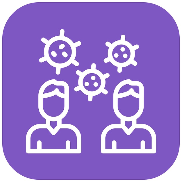 Ilustración del icono del vector de transmisión de enfermedades del conjunto de iconos de enfermedades infecciosas