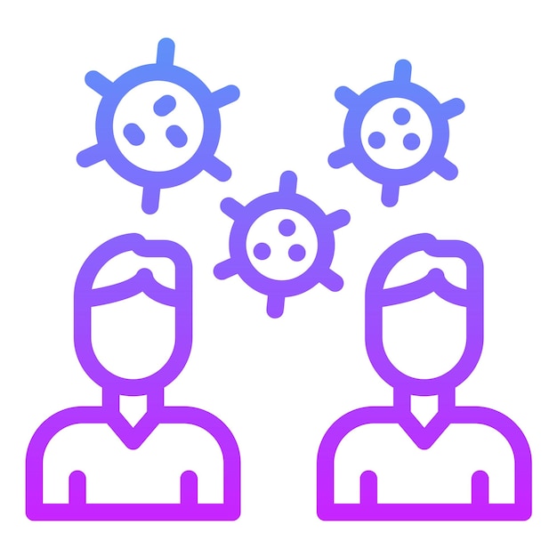 Ilustración del icono del vector de transmisión de enfermedades del conjunto de iconos de enfermedades infecciosas