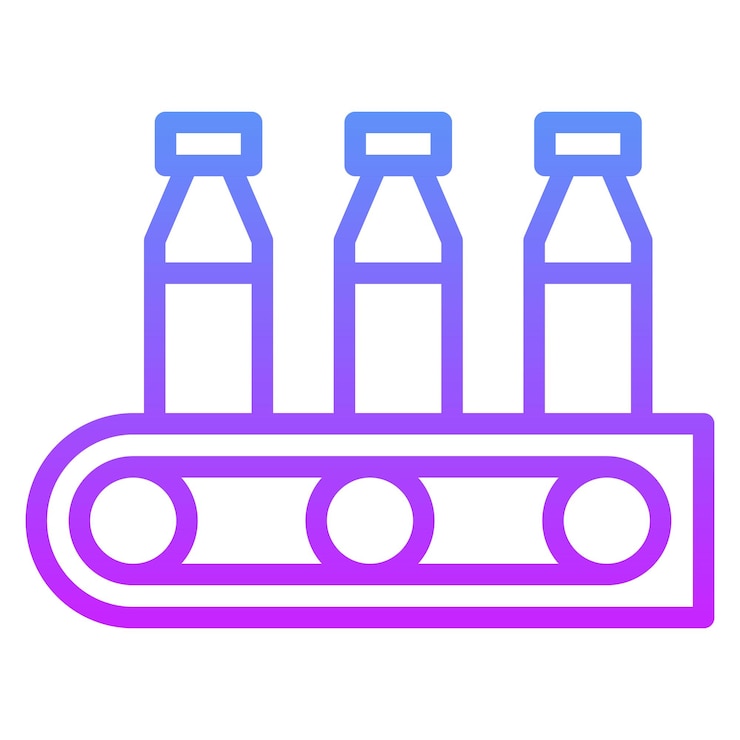 Vector ilustración del icono del vector de transporte de alimentos del conjunto de iconos de procesos industriales