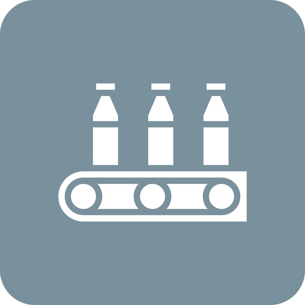 Vector ilustración del icono del vector de transporte de alimentos del conjunto de iconos de procesos industriales