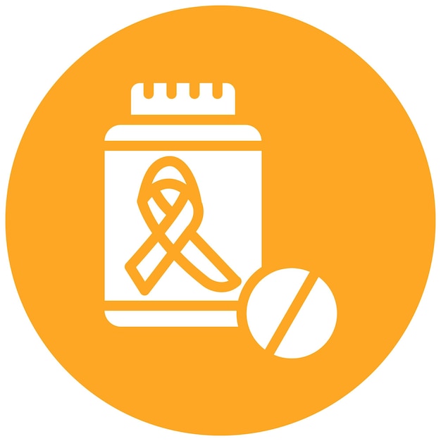 Ilustración del icono del vector de tratamiento del cáncer del conjunto de iconos de quimioterapia