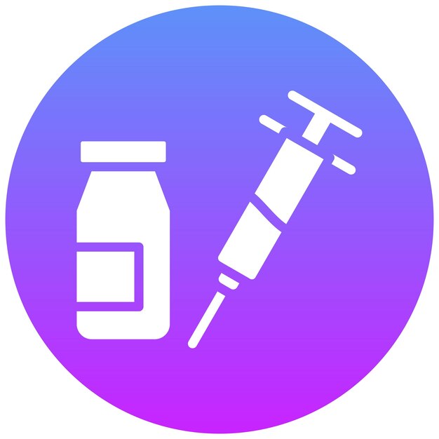 Ilustración del icono del vector de la vacuna del conjunto de iconos de la farmacia