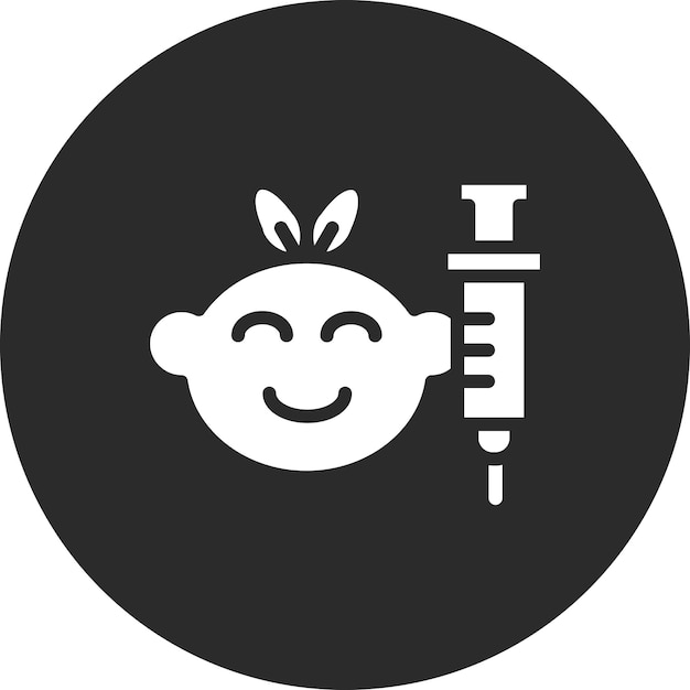 Ilustración del icono del vector de vacunación del conjunto de iconos para bebés
