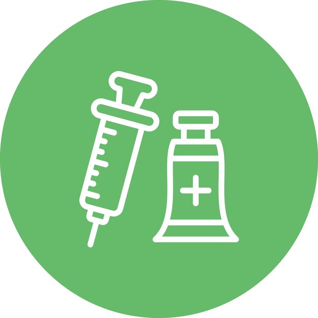 Ilustración del icono del vector de vacunación del conjunto de iconos de control de salud