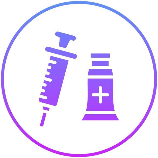 Ilustración del icono del vector de vacunación del conjunto de iconos de control de salud
