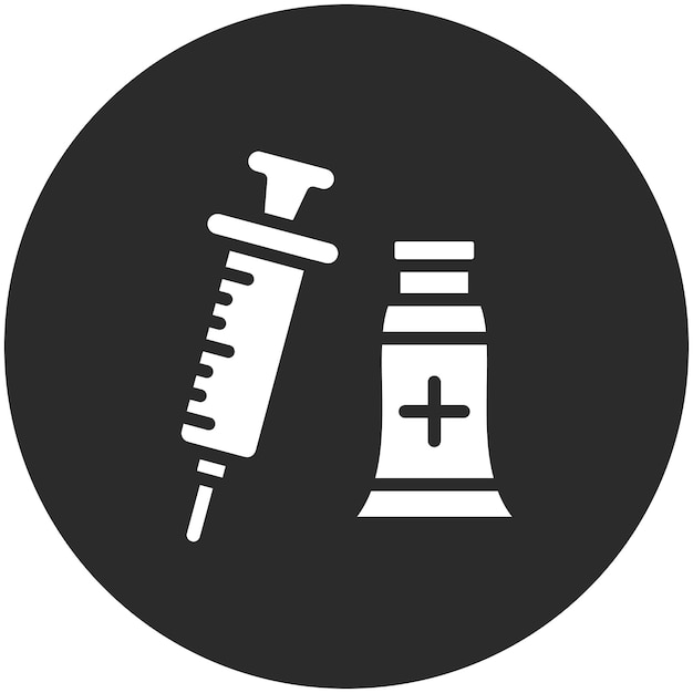 Ilustración del icono del vector de vacunación del conjunto de iconos de control de salud
