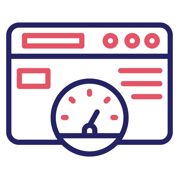 Ilustración del icono del vector de velocidad de la página del conjunto de iconos de SEO y SEM