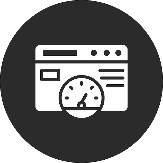 Ilustración del icono del vector de velocidad de la página del conjunto de iconos de SEO y SEM