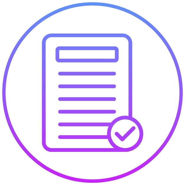 Ilustración del icono del vector de verificación del conjunto de iconos de garantía de calidad