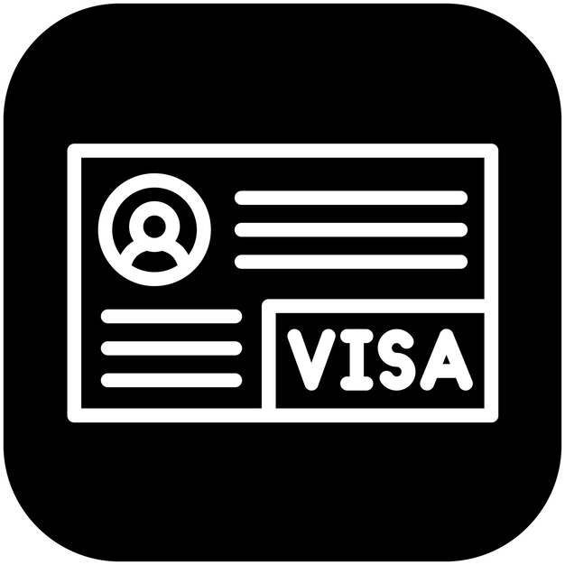 Ilustración del icono del vector de viajes de Visa del conjunto de íconos de planificación de vacaciones