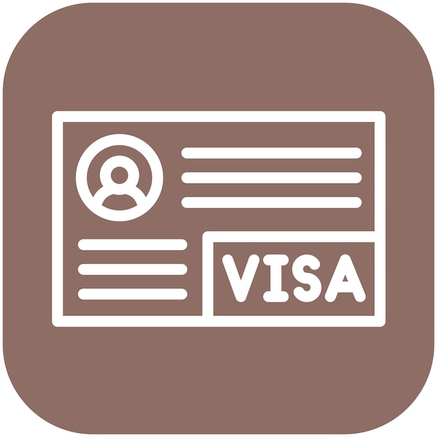 Ilustración del icono del vector de viajes de Visa del conjunto de íconos de planificación de vacaciones