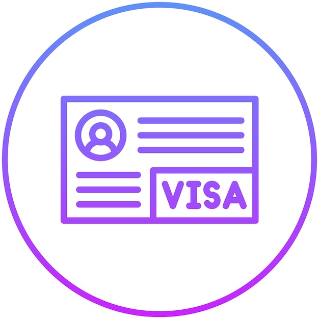 Ilustración del icono del vector de viajes de Visa del conjunto de íconos de planificación de vacaciones