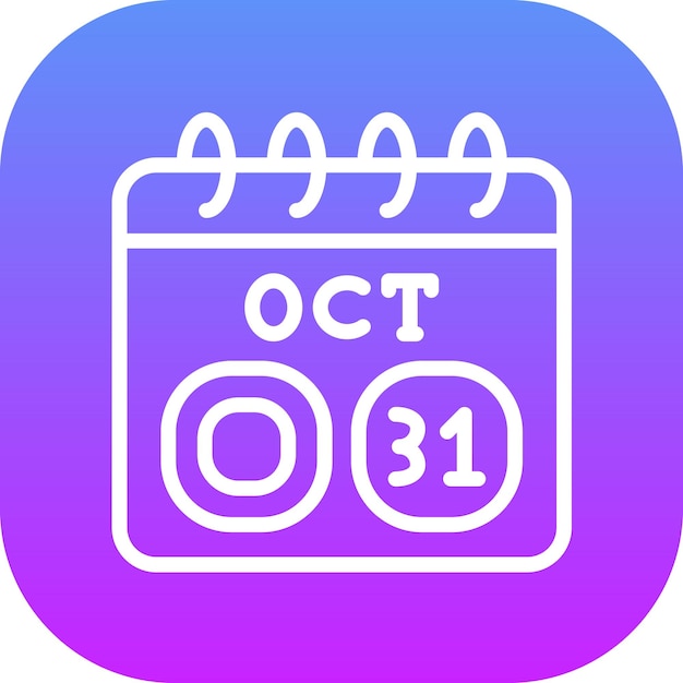 Ilustración del icono vectorial del 31 de octubre del iconset de Halloween