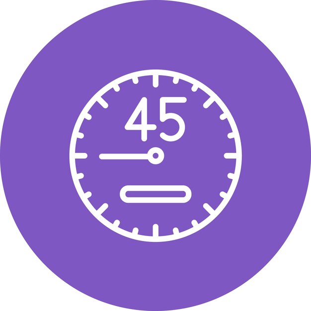 Ilustración del icono vectorial de 45 minutos del conjunto de iconos de hora y fecha