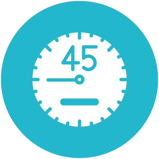 Ilustración del icono vectorial de 45 minutos del conjunto de iconos de hora y fecha
