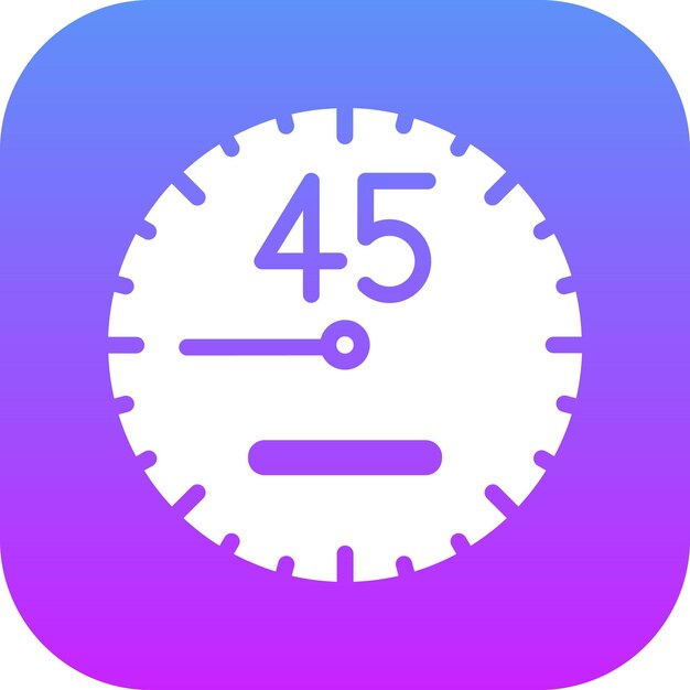 Ilustración del icono vectorial de 45 minutos del conjunto de iconos de hora y fecha