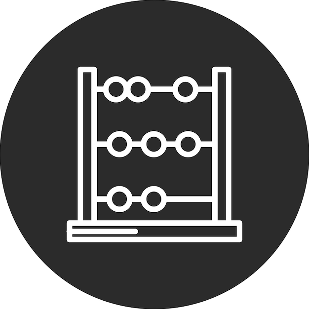 Ilustración del icono vectorial del ábaco del conjunto de iconos de educación