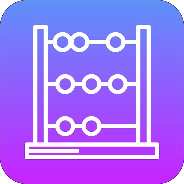 Ilustración del icono vectorial del ábaco del conjunto de iconos de educación