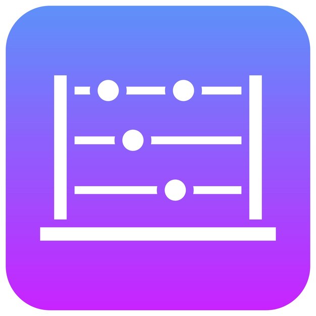 Ilustración del icono vectorial del ábaco del conjunto de iconos de juguetes para niños
