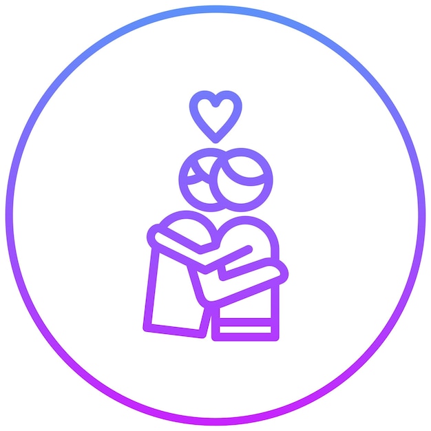 Ilustración del icono vectorial de abrazos del conjunto de iconos de Amistad