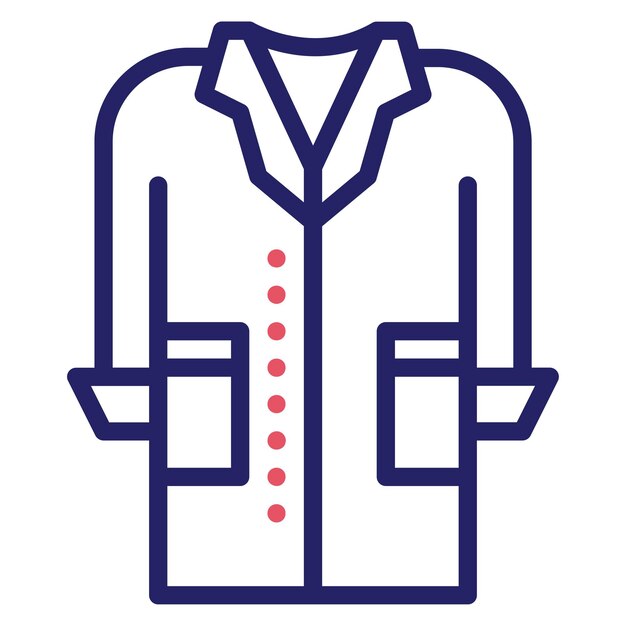 Ilustración del icono vectorial del abrigo del conjunto de iconos de ropa