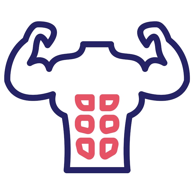 Ilustración del icono vectorial de Abs del conjunto de iconos de gimnasio