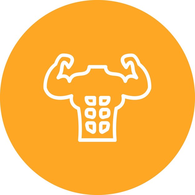 Ilustración del icono vectorial de Abs del conjunto de iconos de gimnasio
