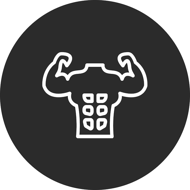 Ilustración del icono vectorial de Abs del conjunto de iconos de gimnasio