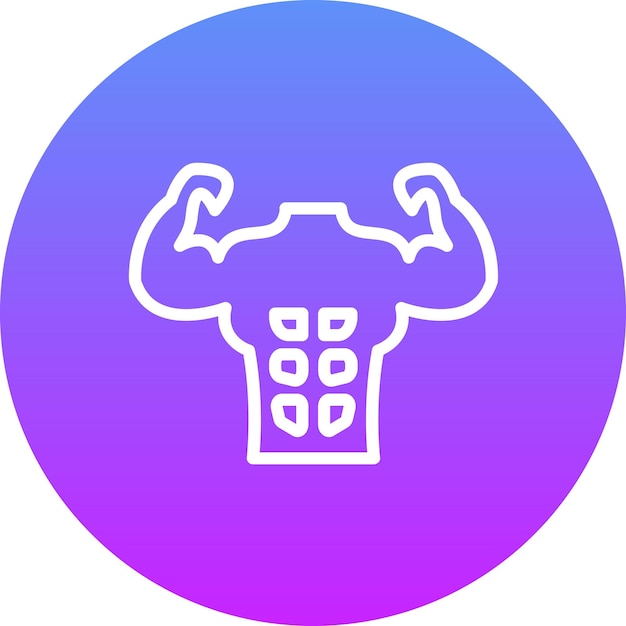 Ilustración del icono vectorial de Abs del conjunto de iconos de gimnasio