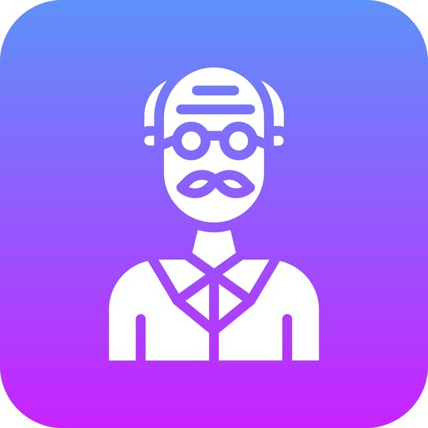 Ilustración del icono vectorial del abuelo del conjunto de iconos de la vida familiar