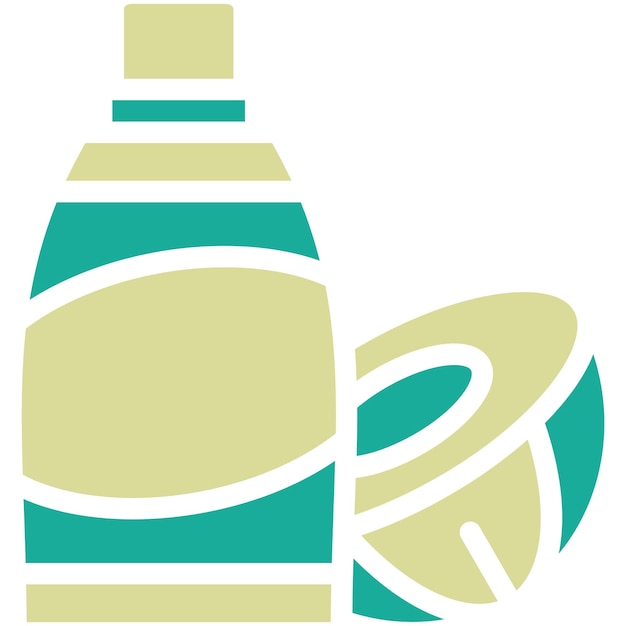 Ilustración del icono vectorial del aceite de coco del conjunto de íconos de Spa