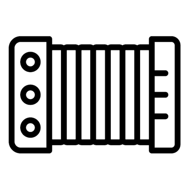 Ilustración del icono vectorial del acordeón del conjunto de iconos de Festa Junina