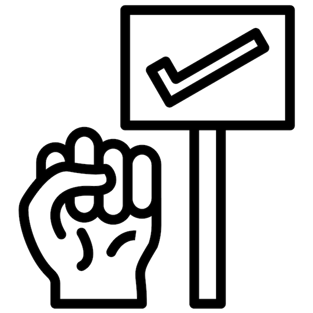 Ilustración del icono vectorial de activismo de las protestas y la desobediencia civil