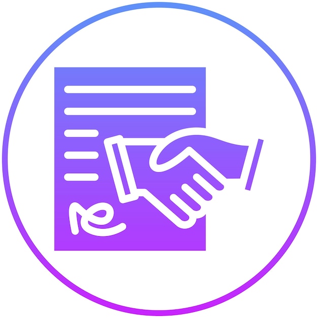 Ilustración del icono vectorial del acuerdo del conjunto de iconos de la legislación