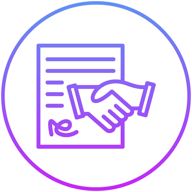 Ilustración del icono vectorial del acuerdo del conjunto de iconos de la legislación