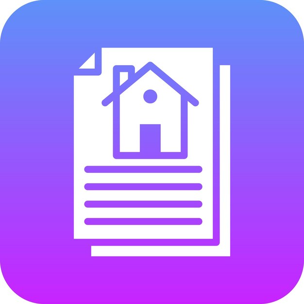 Ilustración del icono vectorial del acuerdo de propiedad del conjunto de iconos de bienes raíces