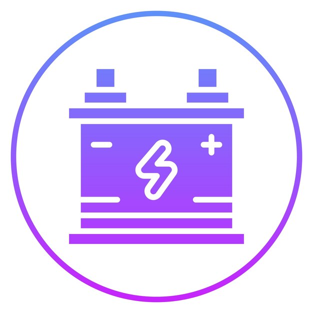 Ilustración del icono vectorial del acumulador del conjunto de iconos de energía renovable