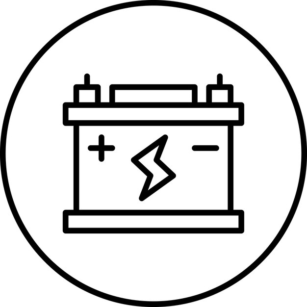 Ilustración del icono vectorial del acumulador del conjunto de iconos de herramientas eléctricas